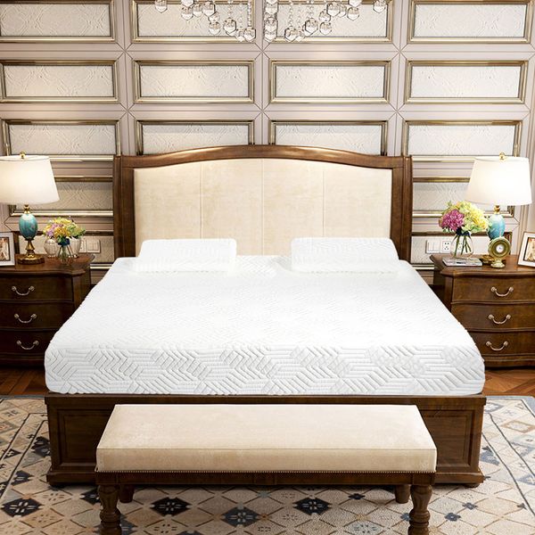 10ft Three Layers Memory Foam Mattress Luxury Softness Cotton Pad Bed With 2 Contoured Pillows Comfort Size For Bedroom
