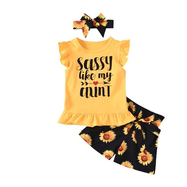 1-6y summer casual toddler baby girls clothes sets letter print ruffles sleeve t shirts +floral pants short headband outfit, White
1-6y summer casual toddler baby girls clothes sets letter print ruffles sleeve t shirts +floral pants short headband outfit, White