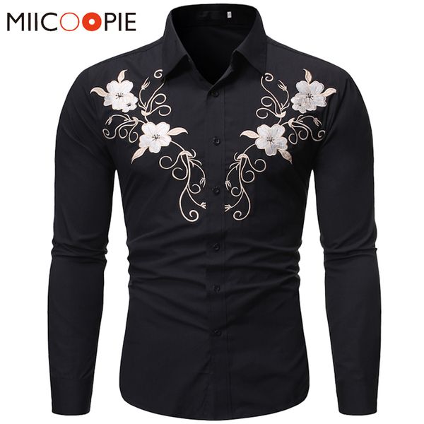 male brand clothes fashion retro floral printing black shirt men dress autumn slim design long sleeve social blouse men shirts, White;black
male brand clothes fashion retro floral printing black shirt men dress autumn slim design long sleeve social blouse men shirts, White;black