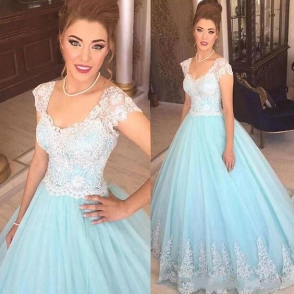elegant tulle ball gown quinceanera dresses applique lace edge floor length prom dresses quinceanera gowns, Blue;red
elegant tulle ball gown quinceanera dresses applique lace edge floor length prom dresses quinceanera gowns, Blue;red
