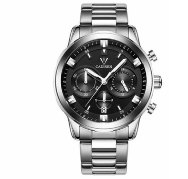 table three-dimensional three-eye multi-function quartz watch waterproof men's quartz casual fashion steel belt men's watch motive, Silver
table three-dimensional three-eye multi-function quartz watch waterproof men's quartz casual fashion steel belt men's watch motive, Silver