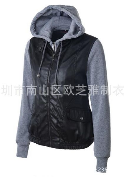 women spring and autumn leisure fashion new korean edition boutique slim personality trend business with a hat stitching leather coat /m-2xl, Black
women spring and autumn leisure fashion new korean edition boutique slim personality trend business with a hat stitching leather coat /m-2xl, Black