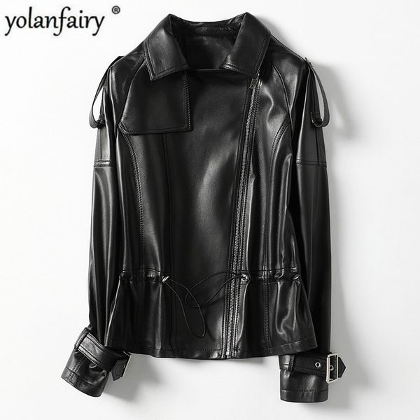 women's leather jacket 2020 real sheepskin coat spring autumn genuine leather jackets korean motorcycle clothes hq20-fsg9203a, Black
women's leather jacket 2020 real sheepskin coat spring autumn genuine leather jackets korean motorcycle clothes hq20-fsg9203a, Black