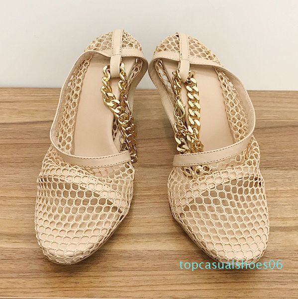 new fashion luxury designer womens suede sandals covered with mesh fabric gold polished thick chain party pointed high heels, Black
new fashion luxury designer womens suede sandals covered with mesh fabric gold polished thick chain party pointed high heels, Black