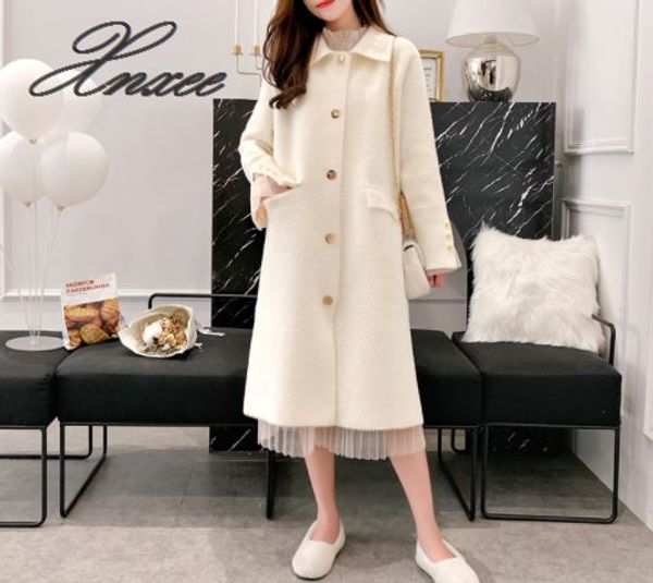 women's wool & blends 2021 spring and autumn double-sided coat woolen suit collar solid color long section winter xnxee, Black
women's wool & blends 2021 spring and autumn double-sided coat woolen suit collar solid color long section winter xnxee, Black