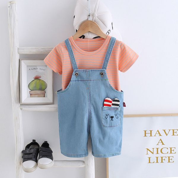 summer children cotton baby boy girls clothes strips printed t shirts overalls short pants 2pcs/sets infant toddler tracksuits, White
summer children cotton baby boy girls clothes strips printed t shirts overalls short pants 2pcs/sets infant toddler tracksuits, White
