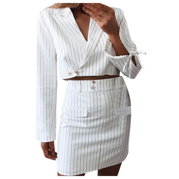 stripe women skirt suits blazer and skirt crop long sleeve fashion blazer set casual ladies suits d90828, White;black
stripe women skirt suits blazer and skirt crop long sleeve fashion blazer set casual ladies suits d90828, White;black