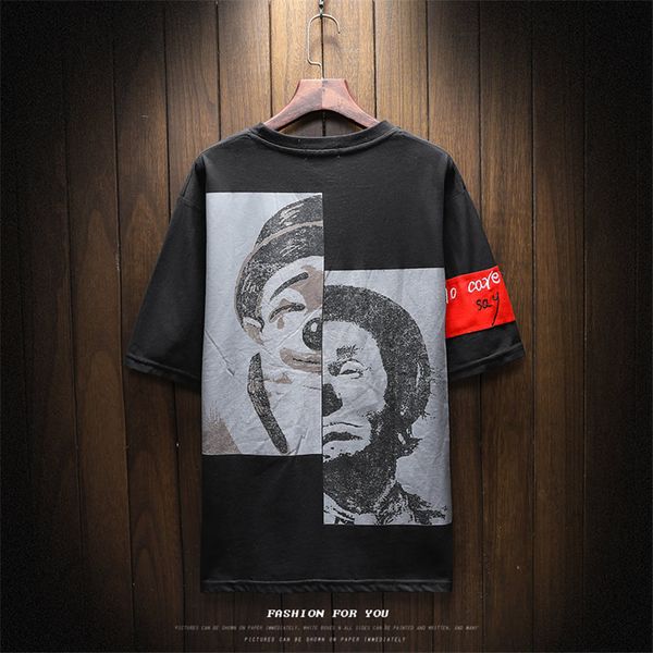 2018 summer mens new casual men t-shirt round neck mens t shirt fashion tide brand men's half face print short sleeve tshirt men, White;black
2018 summer mens new casual men t-shirt round neck mens t shirt fashion tide brand men's half face print short sleeve tshirt men, White;black
