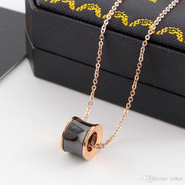 new white and black ceramic pendant 18k rose gold chain necklace stainless steel women wedding necklace with original box, Silver
new white and black ceramic pendant 18k rose gold chain necklace stainless steel women wedding necklace with original box, Silver
