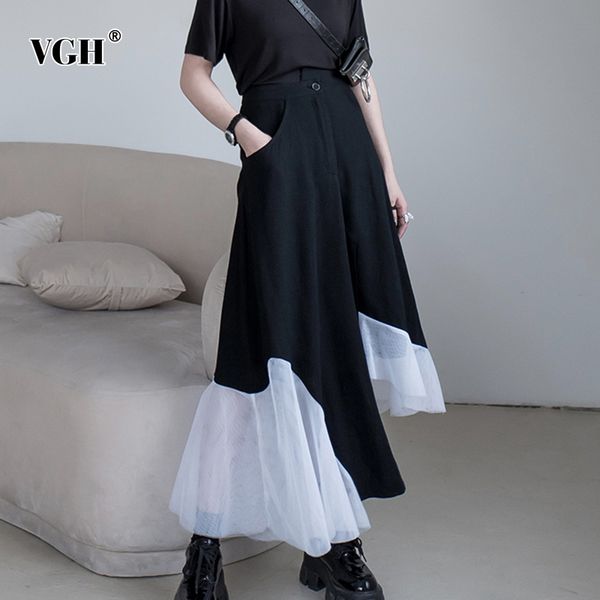 skirts vgh elegant irregular women skirt high waist patchwork mesh asymmetrical ruched hit color for female fashion clothing, Black
skirts vgh elegant irregular women skirt high waist patchwork mesh asymmetrical ruched hit color for female fashion clothing, Black