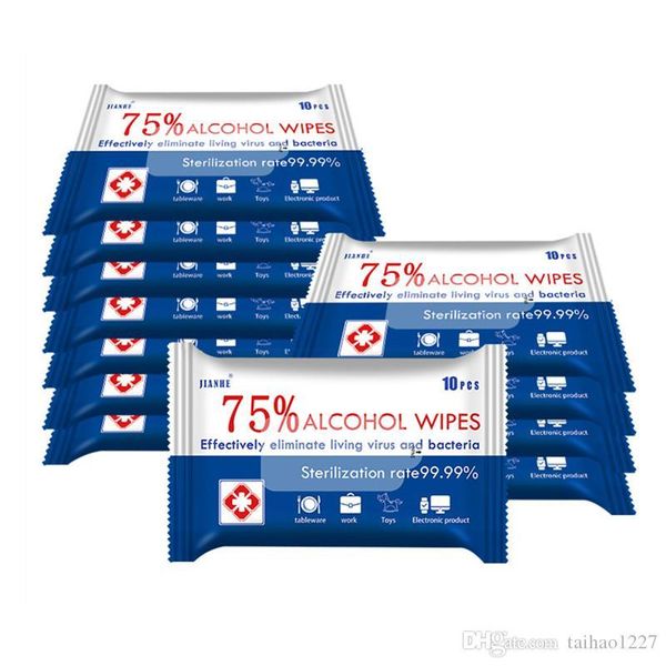 DHL Free Shipping 10pcs/pack 75% Alcohol Wet Wipe Portable Disinfecting Dipe Cleaning Paper Tissue Moist Towelette Wipes for Home Office Use
DHL Free Shipping 10pcs/pack 75% Alcohol Wet Wipe Portable Disinfecting Dipe Cleaning Paper Tissue Moist Towelette Wipes for Home Office Use