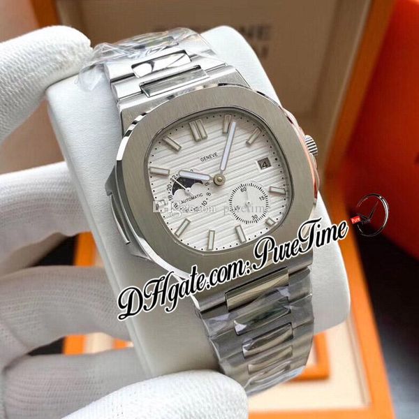 nautilus 5712 moon phase automatic mens watch steel case white texture dial stick markers stainless steel bracelet watches puretime e111a1, Slivery;brown
nautilus 5712 moon phase automatic mens watch steel case white texture dial stick markers stainless steel bracelet watches puretime e111a1, Slivery;brown