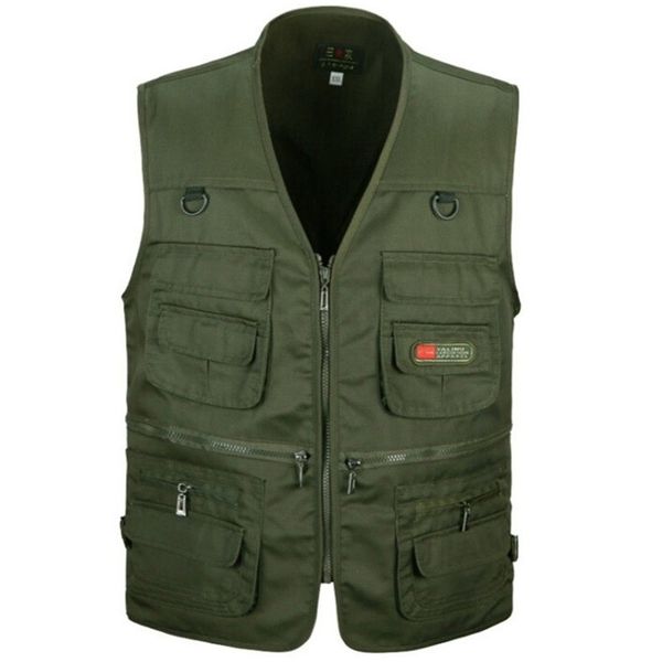 men vest army green and black color waistcoat multi-pocket travel or work wear durable plus size men's outerwear, Black;white
men vest army green and black color waistcoat multi-pocket travel or work wear durable plus size men's outerwear, Black;white