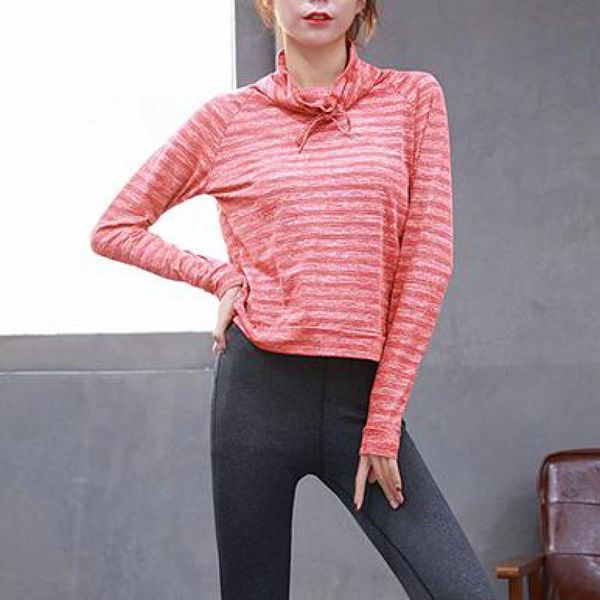 half high collar women autumn new striped long sleeves running t-shirts breathable quick dry warm fitness yoga shirts jogging, Black;red
half high collar women autumn new striped long sleeves running t-shirts breathable quick dry warm fitness yoga shirts jogging, Black;red