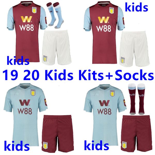 19 20 aston villa thailand soccer jerseys kids kit+socks 2019 2020 wesley grealish el ghazi hutton mcginn kodja football shirts, Black
19 20 aston villa thailand soccer jerseys kids kit+socks 2019 2020 wesley grealish el ghazi hutton mcginn kodja football shirts, Black
