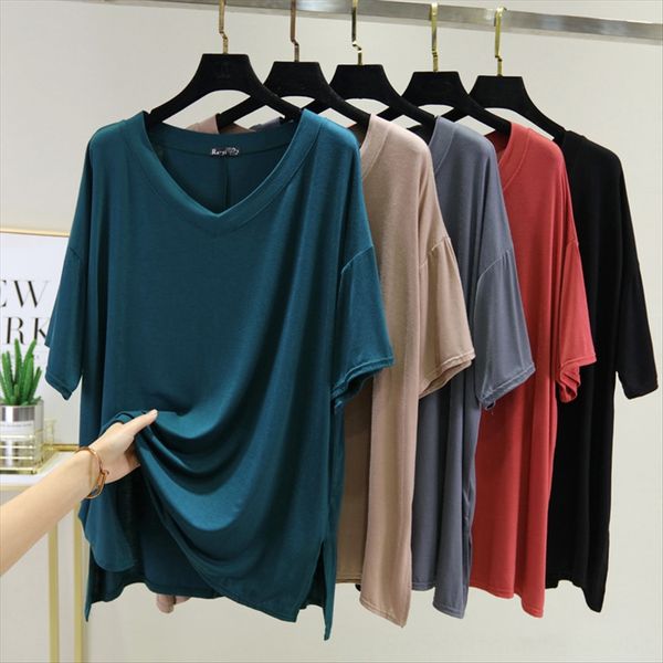 loose t-shirt female middle sleeve fat mm large size home clothes modal outdoor casual clothes, White
loose t-shirt female middle sleeve fat mm large size home clothes modal outdoor casual clothes, White