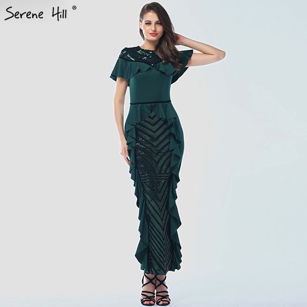 green short sleeves mermaid prom dresses 2019 ruffles sequined elegant prom gowns design serene hill bqa8034, White;black
green short sleeves mermaid prom dresses 2019 ruffles sequined elegant prom gowns design serene hill bqa8034, White;black