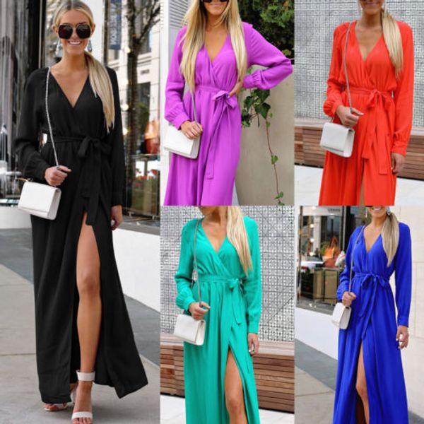 summer solid new women holiday long sleeve ladies maxi long club beach dress size -xl, Blue;gray
summer solid new women holiday long sleeve ladies maxi long club beach dress size -xl, Blue;gray
