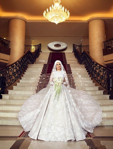 2019 new muslim wedding dresses with cathedral train jewel neck lace ball gown bridal gowns long sleeves white wedding dress plus size
2019 new muslim wedding dresses with cathedral train jewel neck lace ball gown bridal gowns long sleeves white wedding dress plus size