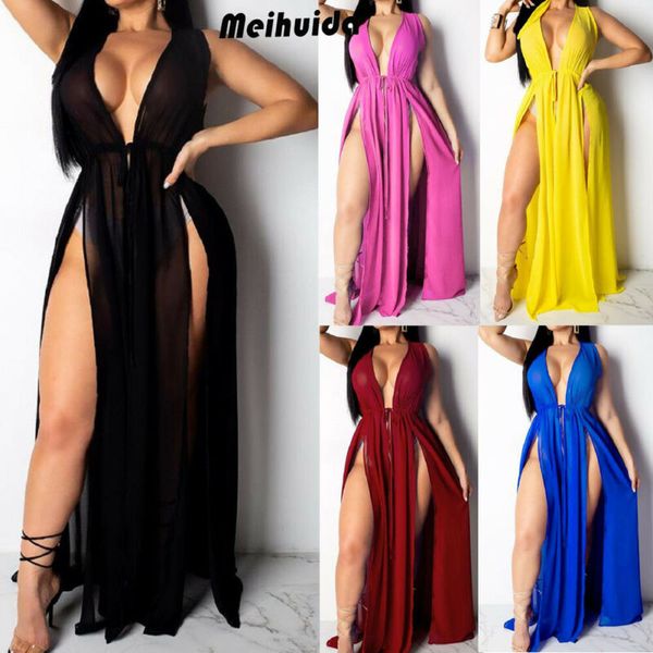 plus size s-2xl women casual sleeveless deep v neck solid color high waist lace up maxi dress bathing beach bikini cover up plus size s-2xl women casual sleeveless deep v neck solid color high waist lace up maxi dress bathing beach bikini cover up