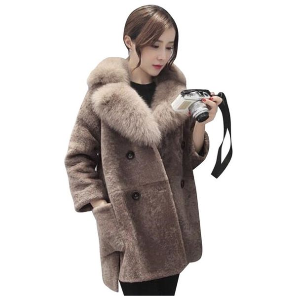 beauty steele 2017 winter women coat faux leather long fur one sheep shearing fashion leisure coat gray s-4xl, Black
beauty steele 2017 winter women coat faux leather long fur one sheep shearing fashion leisure coat gray s-4xl, Black