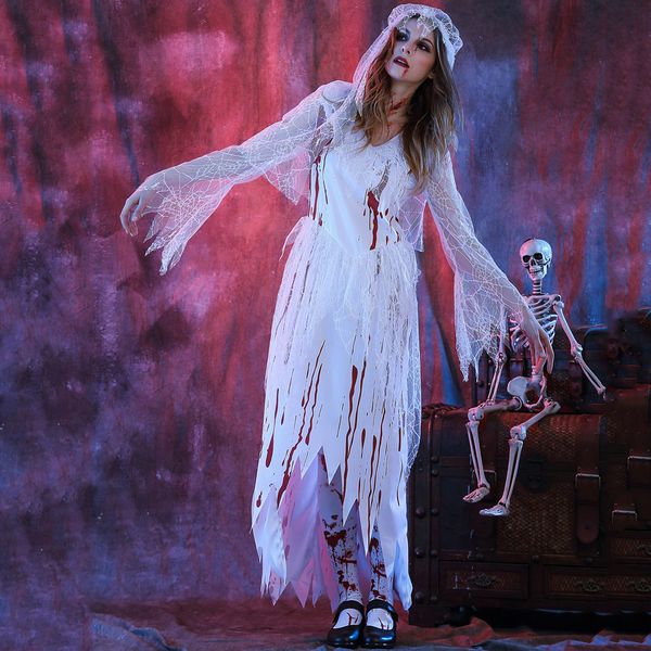 halloween ghost bride costumes wedding horror clothes female zombie cospaly clothing lace long skirt masquerade party costume, Black;red
halloween ghost bride costumes wedding horror clothes female zombie cospaly clothing lace long skirt masquerade party costume, Black;red