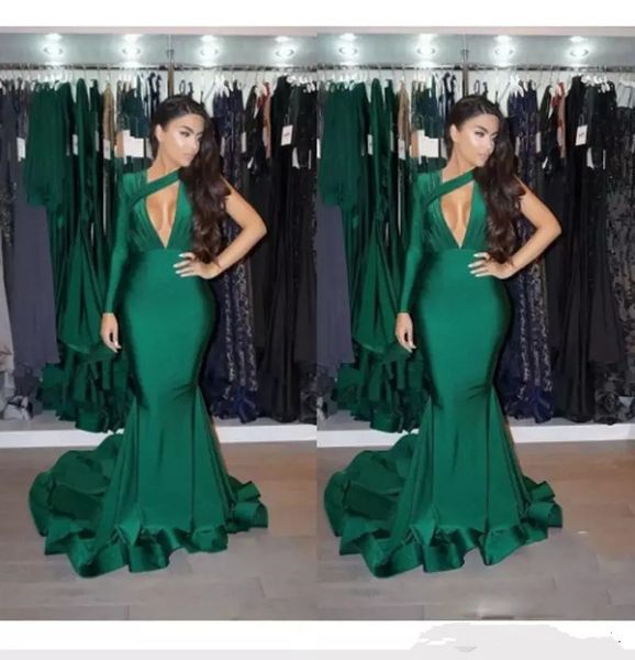 2019 emerald green long sleeves evening dresses mermaid chic one shoulder floor length simple arabic formal celebrity prom gowns 1121, Black;red
2019 emerald green long sleeves evening dresses mermaid chic one shoulder floor length simple arabic formal celebrity prom gowns 1121, Black;red
