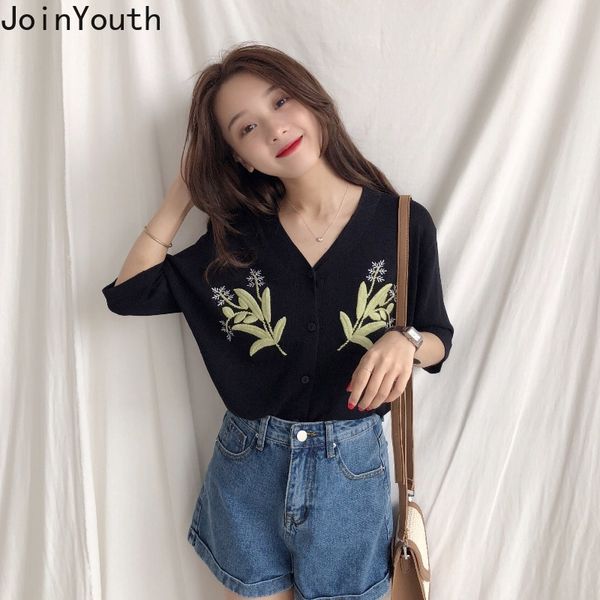 joinyouth women knitted cardigan female v neck short sleeve casual thin coat 2020 korean floral embroidery ice silk jacket 59256, White
joinyouth women knitted cardigan female v neck short sleeve casual thin coat 2020 korean floral embroidery ice silk jacket 59256, White
