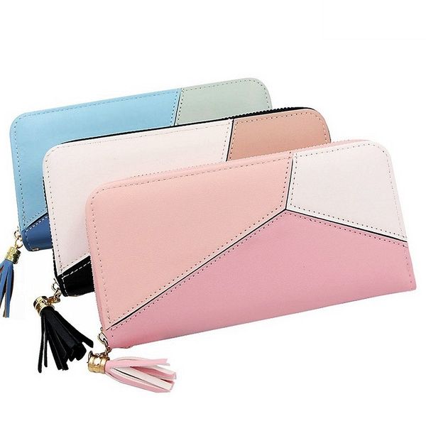 2019 new fashion casual long girls wallet color pu zipper large capacity sweet womens wallets and purses, Red;black
2019 new fashion casual long girls wallet color pu zipper large capacity sweet womens wallets and purses, Red;black