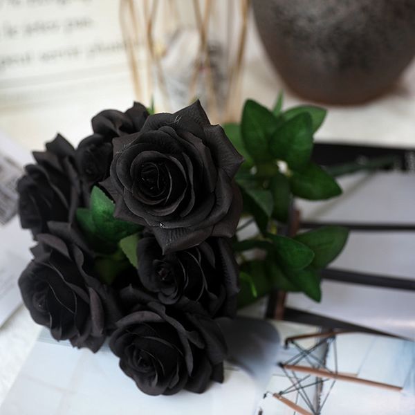 38cm artificial black rose bouquet silk lifelike phalaenopsis personality flowers arrangement l wedding home decor plants
38cm artificial black rose bouquet silk lifelike phalaenopsis personality flowers arrangement l wedding home decor plants