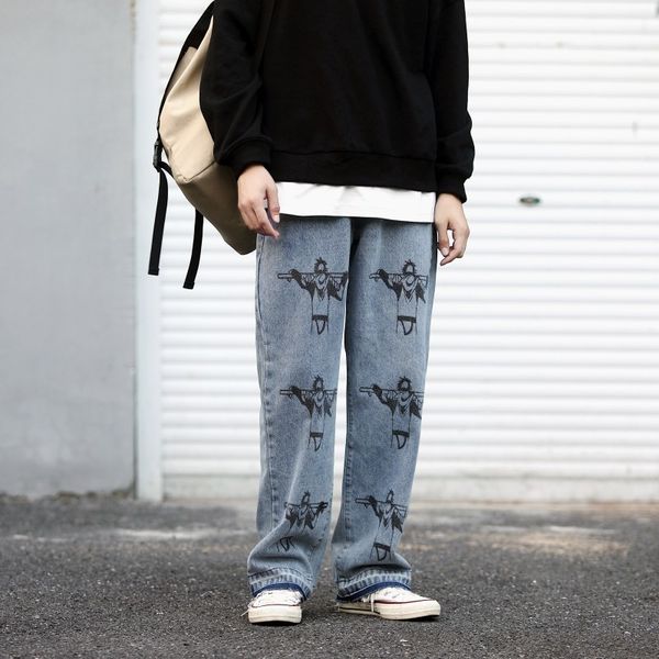 45454 men's flower printing wide leg pants baggy homme classic cargo pocket jeans blue casual pants biker denim trousers s-2xl
45454 men's flower printing wide leg pants baggy homme classic cargo pocket jeans blue casual pants biker denim trousers s-2xl