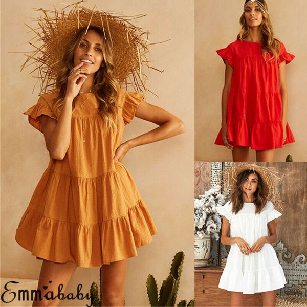 bikini cover up beach dress women ladies summer smock dress holiday beach casual loose frill sundress, Blue;gray
bikini cover up beach dress women ladies summer smock dress holiday beach casual loose frill sundress, Blue;gray