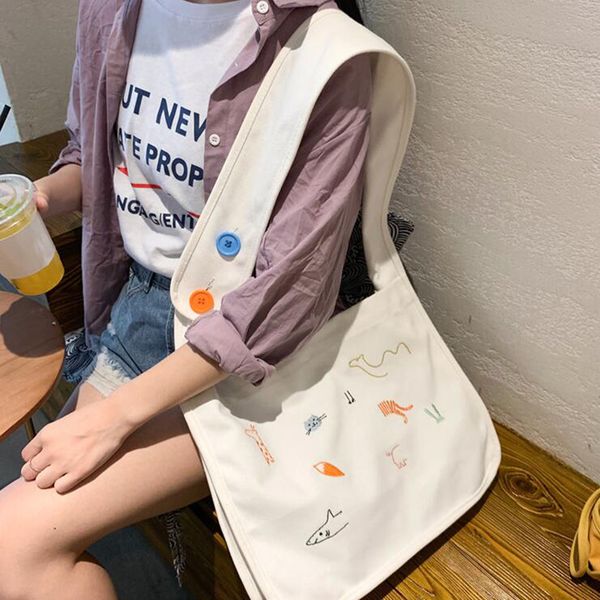 large-capacity handbag bag women cute animal embroidered canvas pouch tote fashion button shoulder bag femme
large-capacity handbag bag women cute animal embroidered canvas pouch tote fashion button shoulder bag femme