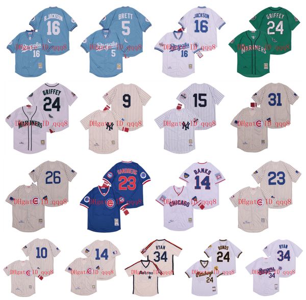 vintage 16 bo jackson jersey 5 george brett 14 ernie banks 23 ryne sandberg 24 ken griffey jr 26 billy williams 34 nolan ryan retro baseball, Blue;black
vintage 16 bo jackson jersey 5 george brett 14 ernie banks 23 ryne sandberg 24 ken griffey jr 26 billy williams 34 nolan ryan retro baseball, Blue;black