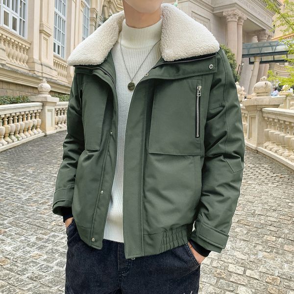 

new arrival winter man coat large sizes solid color men's coats keep warm black khaki green m-5xl winter clothes men