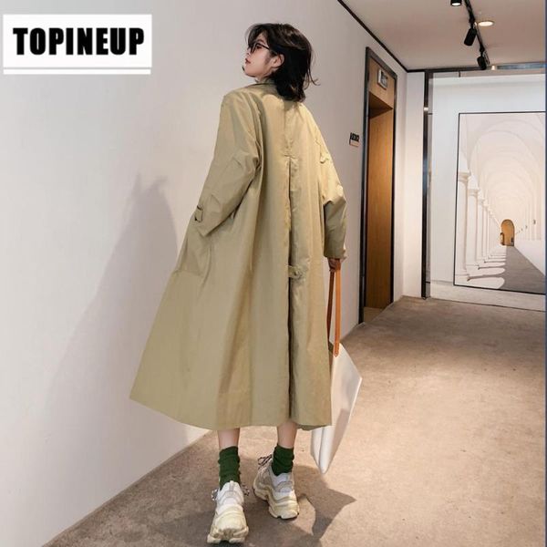 women's elegant fashion lapel wild solid color plus size pockets long trench coat, Tan;black
women's elegant fashion lapel wild solid color plus size pockets long trench coat, Tan;black