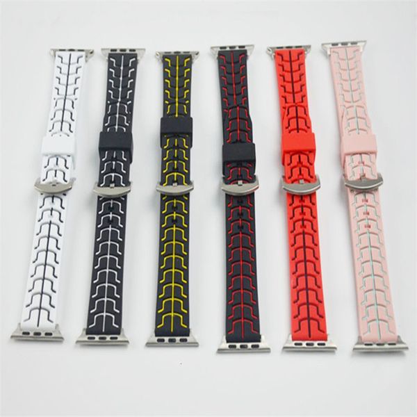 luxury apple watch bands 38mm 40mm 42mm 44mm two-color fishbone silicone straps for iwatch strap 54321, Black;brown
luxury apple watch bands 38mm 40mm 42mm 44mm two-color fishbone silicone straps for iwatch strap 54321, Black;brown