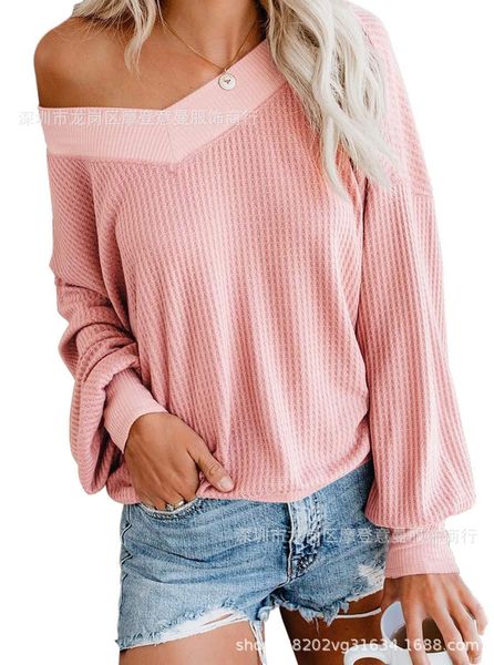 women's blouses shirts chemise femme wear women dark pink female style t-shirt waffg v collar long sleeves sleeve head strapless threa, White
women's blouses shirts chemise femme wear women dark pink female style t-shirt waffg v collar long sleeves sleeve head strapless threa, White