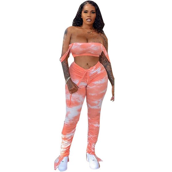 tie dye печать без бретелек crop top и сложенного брюки sexy club эпикировки off shoulder тощего party two piece set, White
tie dye печать без бретелек crop top и сложенного брюки sexy club эпикировки off shoulder тощего party two piece set, White