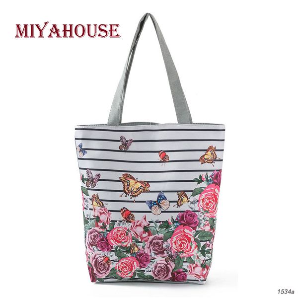 miyahouse colorful flower design beach bags female canvas casual tote handbag striped and butterfly print shoulder bag bolsa
miyahouse colorful flower design beach bags female canvas casual tote handbag striped and butterfly print shoulder bag bolsa