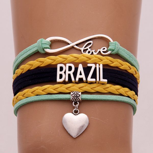 infinity love brazil bracelets bangles heart charm braided pu leather bracelet men women fashion jewelry drop shipping, Golden;silver
infinity love brazil bracelets bangles heart charm braided pu leather bracelet men women fashion jewelry drop shipping, Golden;silver