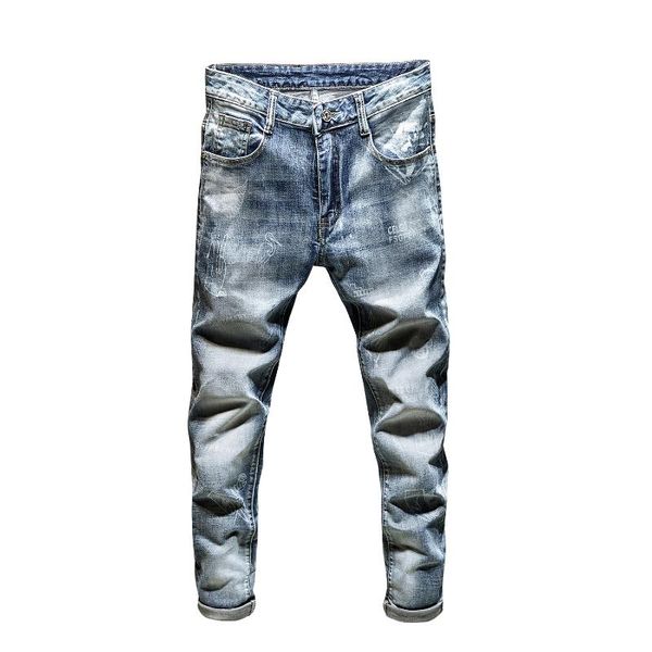 povote 2020 new spring and autumn youth spring and autumn stretch fit small feet korean fashion retro hip hop street jeans trend, Blue
povote 2020 new spring and autumn youth spring and autumn stretch fit small feet korean fashion retro hip hop street jeans trend, Blue