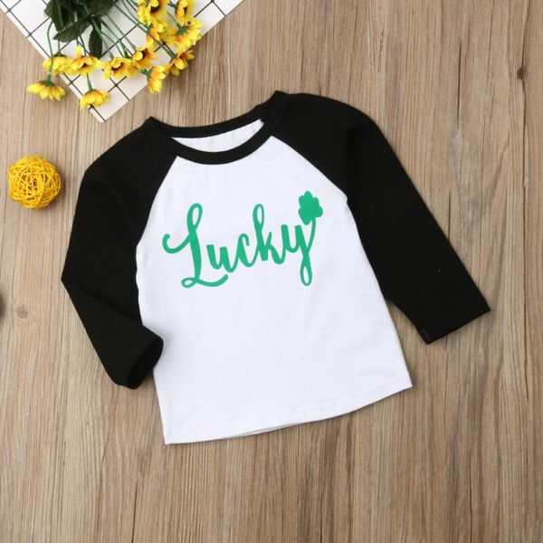 2020 new infant baby kids boys cotton active t-shirt long sleeve shirt tee clover clothes, White;black
2020 new infant baby kids boys cotton active t-shirt long sleeve shirt tee clover clothes, White;black