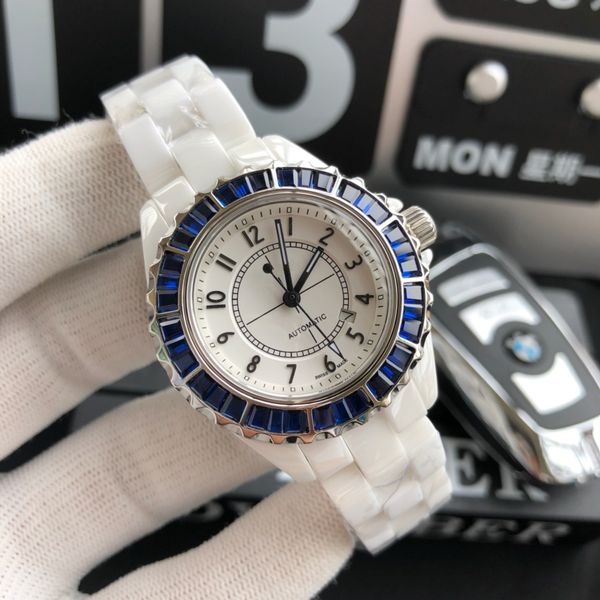 6 style mechanical automatic watch men's watches women watch 33mm diamond watch dress wristwatches ceramic strap folding buckle, Slivery;brown
6 style mechanical automatic watch men's watches women watch 33mm diamond watch dress wristwatches ceramic strap folding buckle, Slivery;brown