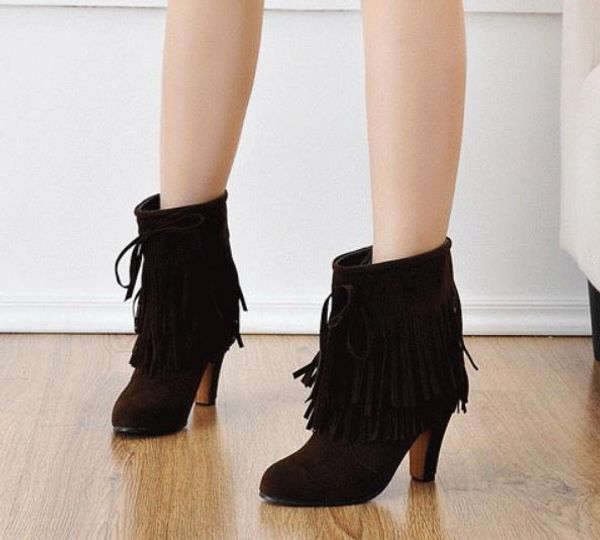 2018 suede women's boots in winter with new style high heel coarse heel round head keep warm non-slip, Black
2018 suede women's boots in winter with new style high heel coarse heel round head keep warm non-slip, Black