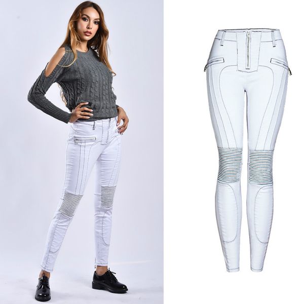 zipper fly slim skinny jeans women england moto biker denim pants femme push up line spliced fashionnova spodnie damskie jeansy, Blue
zipper fly slim skinny jeans women england moto biker denim pants femme push up line spliced fashionnova spodnie damskie jeansy, Blue