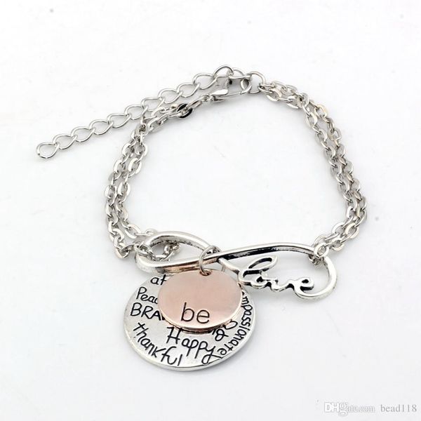 Hot ! 20Pcs New Fashion women's Antique silver Alloy Infinity Love"Be" Graffiti Happy Strong Thankfull Gift Pendant Bracelet Chain Charm
Hot ! 20Pcs New Fashion women's Antique silver Alloy Infinity Love"Be" Graffiti Happy Strong Thankfull Gift Pendant Bracelet Chain Charm