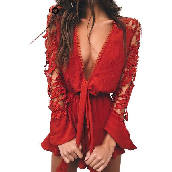 v neck lace summer jumpsuit romper women hollow out black short playsuit elegant bow flare long sleeve overalls fitness, Black;white
v neck lace summer jumpsuit romper women hollow out black short playsuit elegant bow flare long sleeve overalls fitness, Black;white