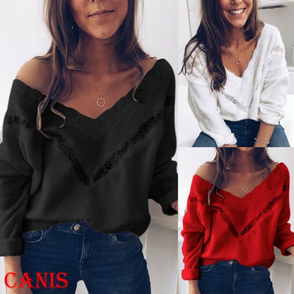 women sweater autumn loose fashion hollow out pullovers sweater v-neck women's 3 colors ladies knitwear sweaters, White;black
women sweater autumn loose fashion hollow out pullovers sweater v-neck women's 3 colors ladies knitwear sweaters, White;black