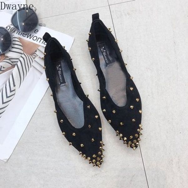 2020 spring and autumn new flat shoes fashion tide women's shoes non-slip comfortable pointed toe studded, Black
2020 spring and autumn new flat shoes fashion tide women's shoes non-slip comfortable pointed toe studded, Black